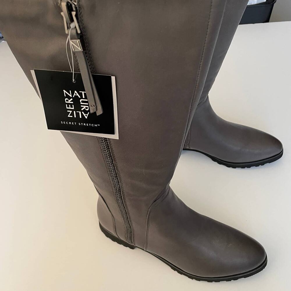 Naturalizer Gray Wide Calf Ridding Boots w/ Side Zips - Size 8.5M (NWT/Box) - Picture 7 of 16